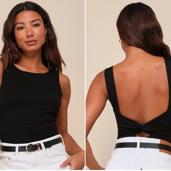 Lulu's Black Sleeveless Bodysuit - Picture 3 of 3